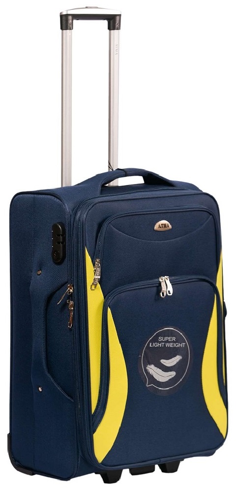 ALEZAR Travel Bag Blue/Yellow 2 wheels (20" 24" 28")